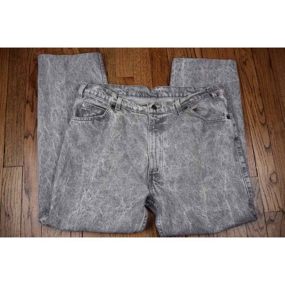 Vintage 80s 90s Levi's USA Metal Rock Acid Wash Jeans Gray Size 38x29